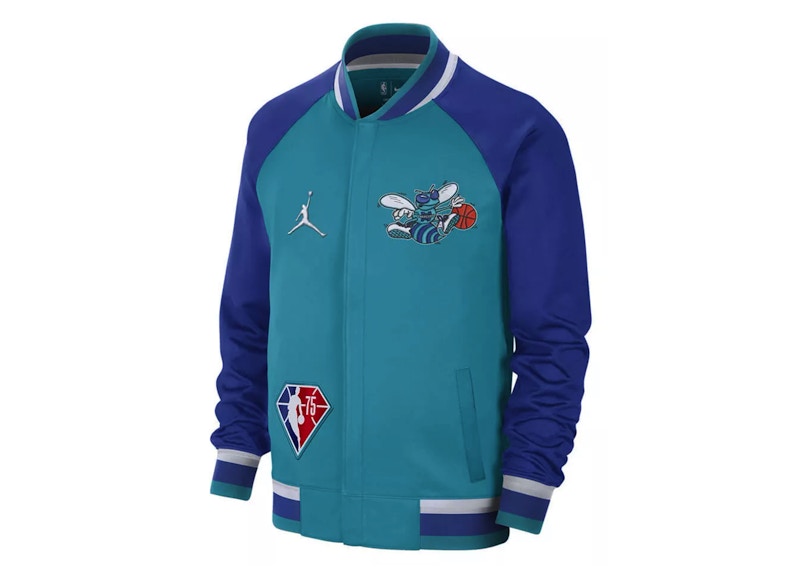 Pre-owned Jordan Men's Nba Charlotte Hornets City Edition Jacket In Teal/blue