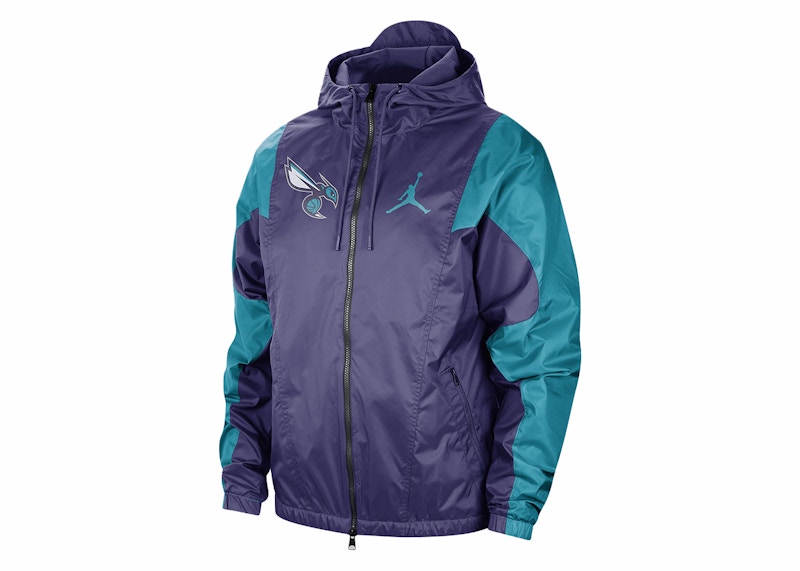 Pre-owned Jordan Nba Charlotte Hornets Courtside Statement Edition Loose Fit Jacket In Purple/teal