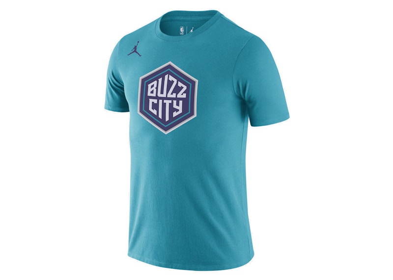 Pre-owned Jordan Men's  Nba Charlotte Hornets Logo Drifit T-shirt In Teal