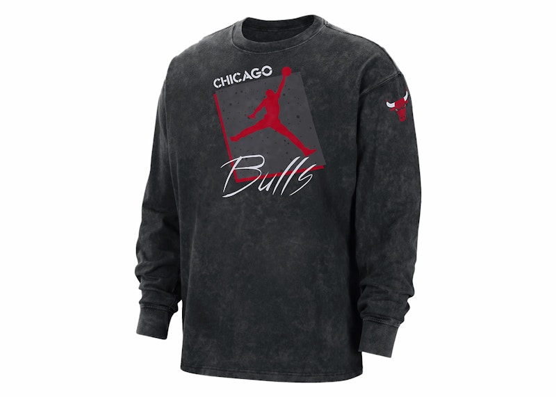 Pre-owned Jordan Nba Chicago Bulls Courtside Statement Edittion T-shirt In Black