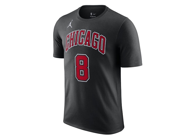Pre-owned Jordan Men's Nba Chicago Bulls Zach Lavine T-shirt In Black/white/red