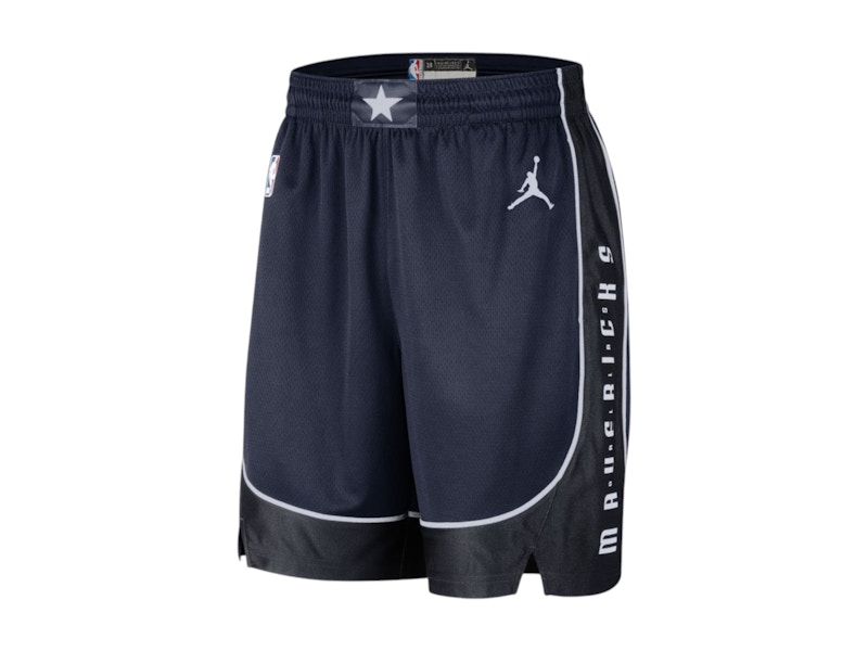 Pre-owned Jordan Nba Dallas Mavericks Statement Edition Swingman Drifit Shorts In Navy Blue/white