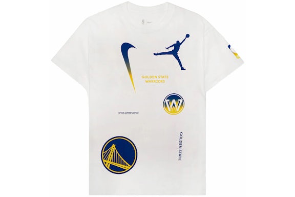 Jordan NBA Golden State Warriors Courtside Loose Fit T-shirt Blanc/Bleu