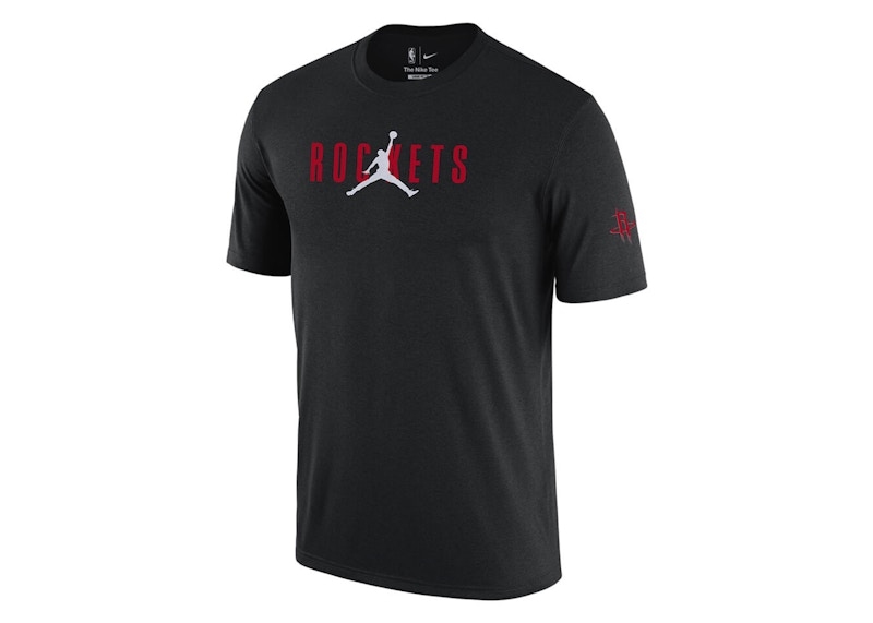 Pre-owned Jordan Nba Houston Rockets Courtside Statement T-shirt In Black
