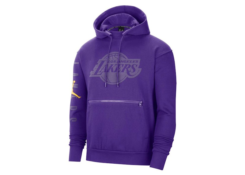 Pre-owned Jordan Men's Nba Los Angeles Lakers Courtside Fleece Pullover Hoodie In Purple