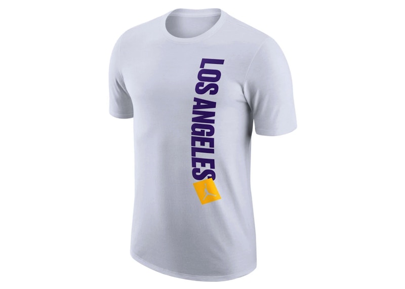 Pre-owned Jordan Men's  Nba Los Angeles Lakers T-shirt In White