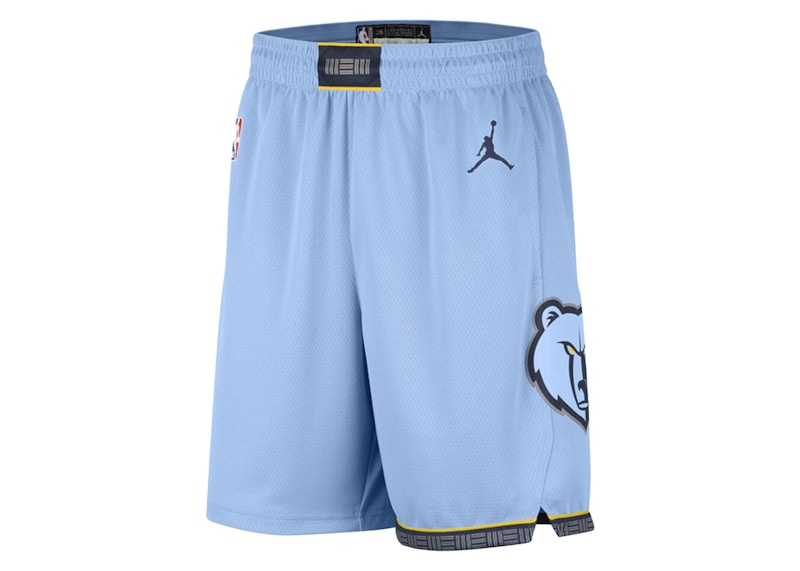 Pre-owned Jordan Nba Memphis Grizzlies Statement Edition Swingman Drifit Shorts In Light Blue/dark Blue