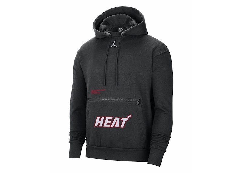 Pre-owned Jordan Nba Miami Heat Courtside Statement Loose Fit Hoodie In Black