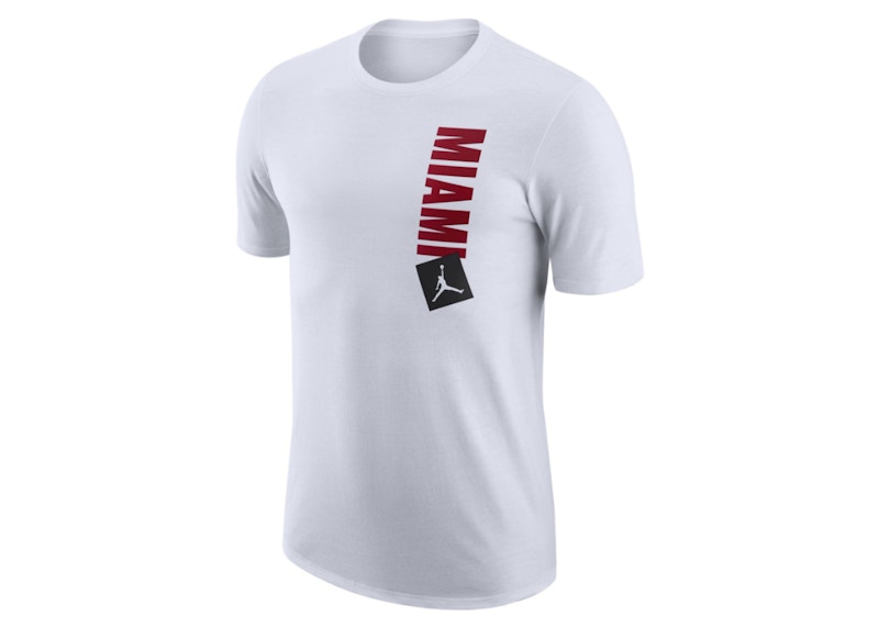 Pre-owned Jordan Nba Miami Heat Essential Statement Edition T-shirt In White