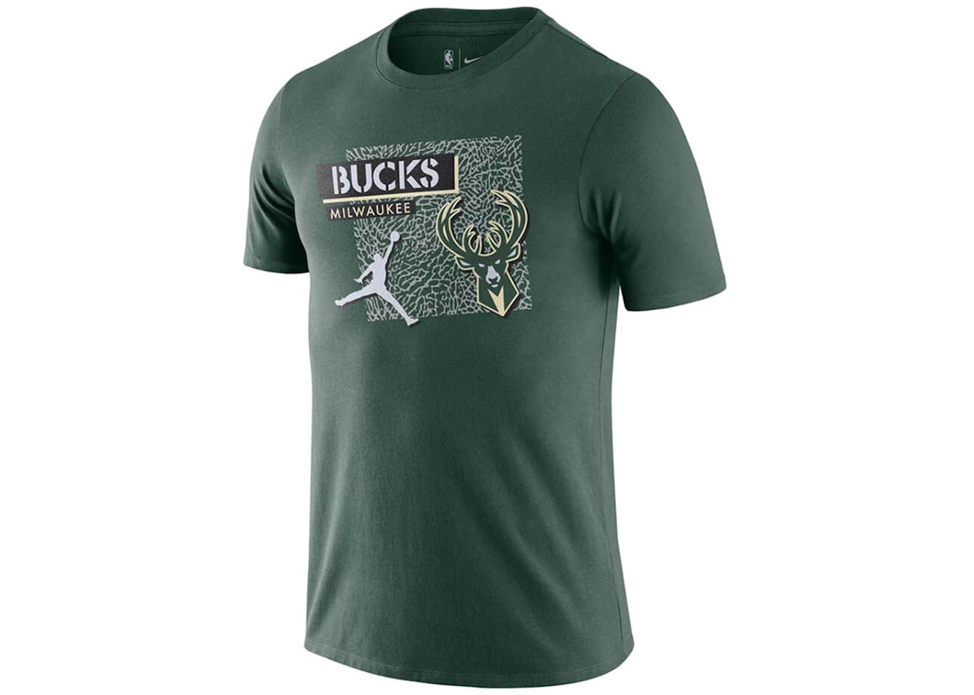 Jordan NBA Milwaukee Bucks T-shirt Dark Green Men's US