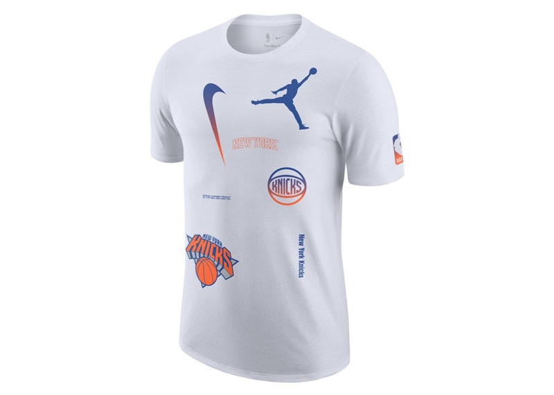 Pre-owned Jordan Nba New York Knicks Courtside Statement Edition T-shirt In White