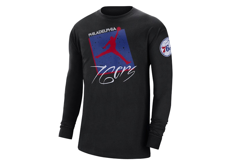 Pre-owned Jordan Nba Philadelphia 76ers Courtside Statement Edition Max 90 T-shirt In Black