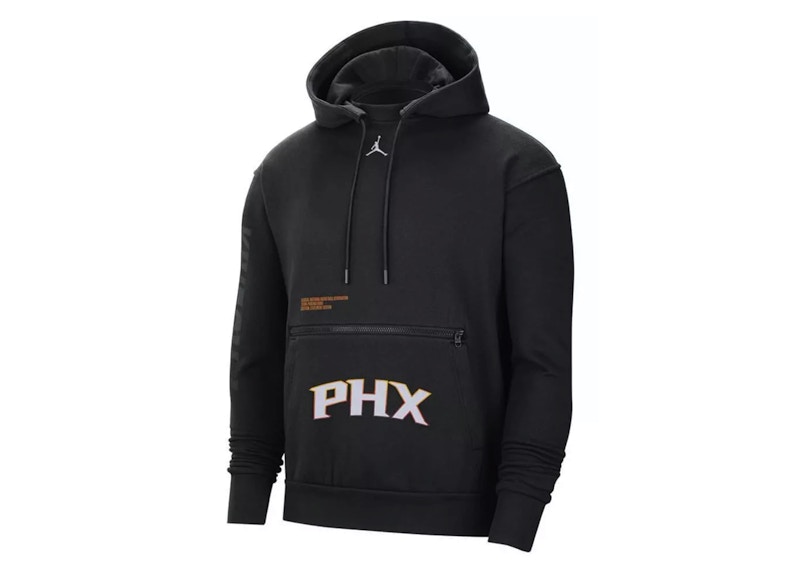 Pre-owned Jordan Nba Phoenix Suns Courtside Statement Edition Fleece Loose Fit Hoodie In Black