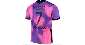 Jordan Paris Saint-Germain Fourth Stadium Shirt 2020-21 with Mbappe 7 printing Jersey Purple/Pink