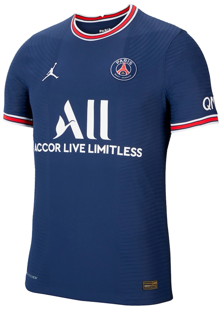 ensidigt Garderobe Jeg har erkendt det Jordan Paris Saint-Germain Home Vapor Match Shirt 2021-22 With Messi 30  Printing Jersey Midnight Navy/University Red/White - SS21 Men's - US