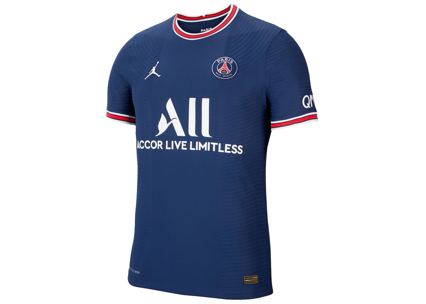 Jordan Paris Saint-Germain Home Vapor Match Shirt 2021-22 With