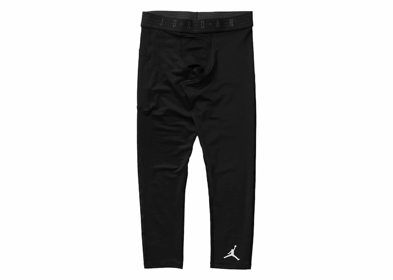 Pre-owned Jordan Men's  Sport 3/4 Length Drifit Tights In Black