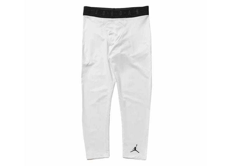 Pre-owned Jordan Men's  Sport 3/4 Length Drifit Tights In White/black