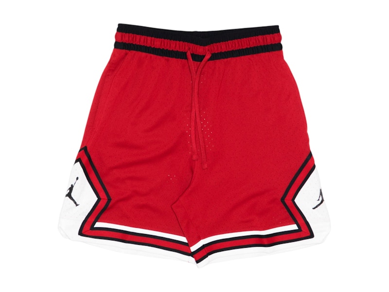 Pre-owned Jordan Men's Sport Diamond Mesh Drifit Shorts In Red/black/white