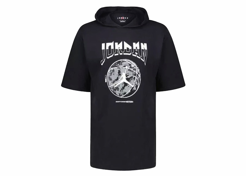 Pre-owned Jordan Men's  Sport Drifit Hooded T-shirt In Black/white/grey