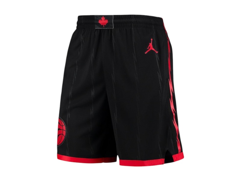 Pre-owned Jordan Toronto Raptors Statement Edition Drifit Shorts In Black/red