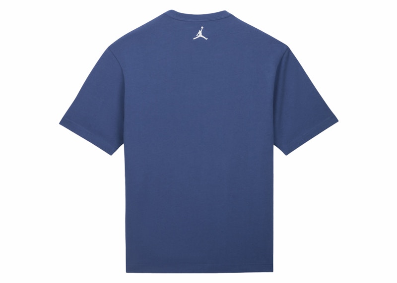 White and navy store blue jordan shirt