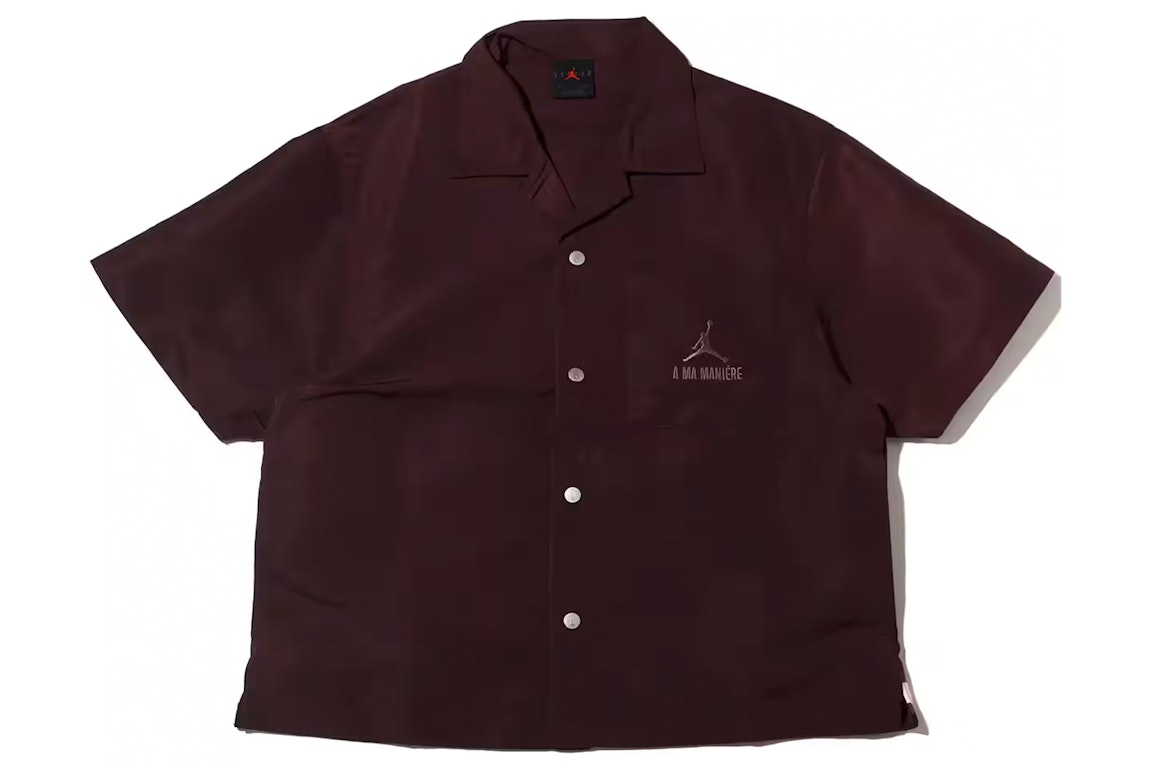 Pre-owned Jordan X A Ma Maniere Warm Up Shirt (asia Sizing) Mahogany