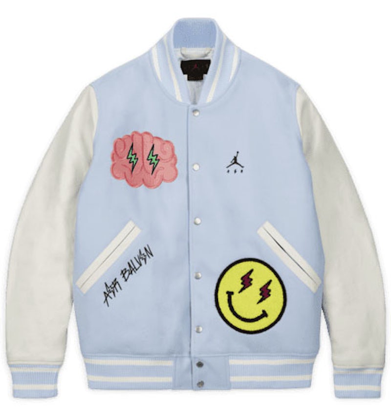 Jordan x J Balvin Varsity Jacket White/Blue Men's FW22 US