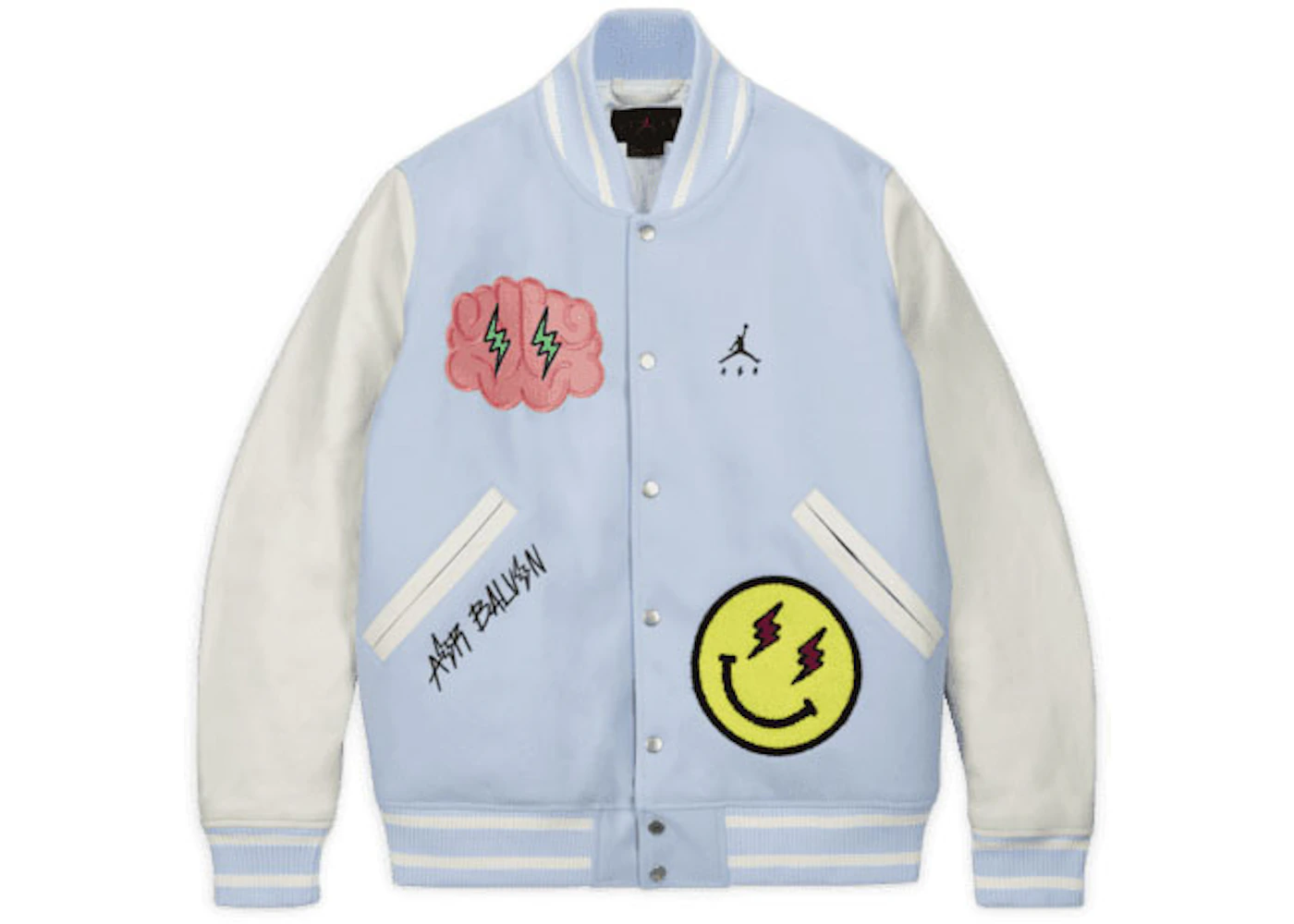 Jordan x J Balvin Varsity Jacket White/Blue Men's - FW22 - US