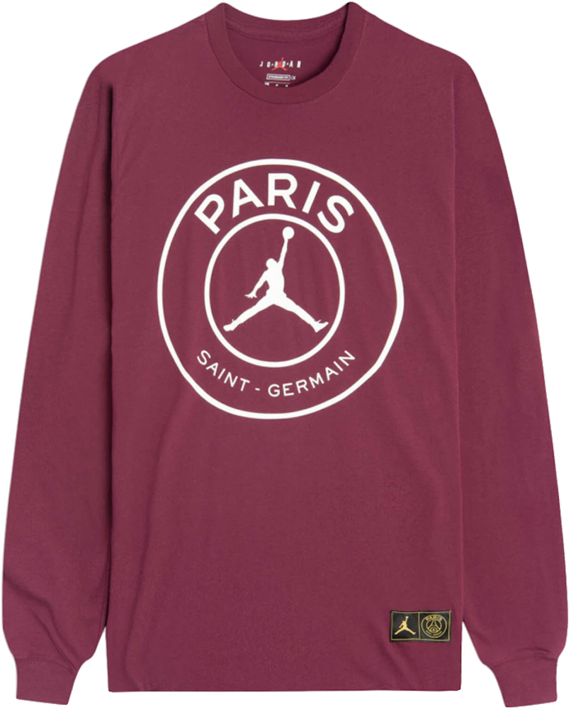Jordan x Paris Saint Germain Longsleeve T-Shirt Bordeaux Men's - US