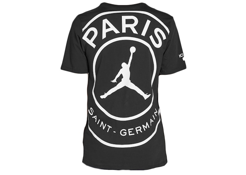 Jordan x Paris Saint-Germain Logo T-shirt Black/White Men's - US