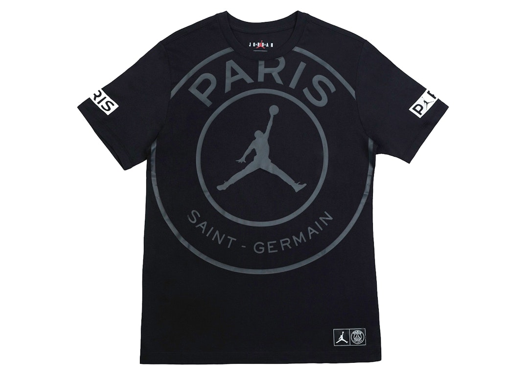 Pre-owned Jordan X Paris Saint-germain Logo Tee Black
