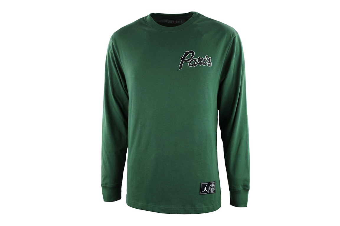 Pre-owned Jordan X Paris Saint-germain Long-sleeve T-shirt Noble Green
