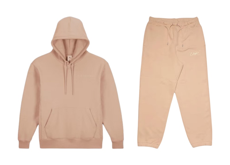 Pre-owned Jordan Men's X Union La Hoodie & Joggers Set In Beige In Sand
