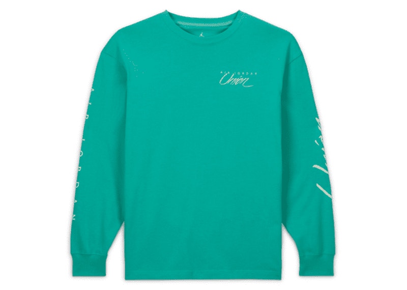 Jordan x Union MJ L/S Tee (Asia Sizing) Kinetic Green/White Men's