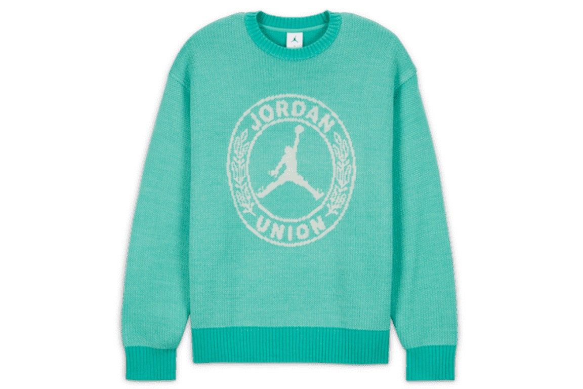 Pre-owned Jordan X Union Mj Sweater (asia Sizing) Kinetic Green/white