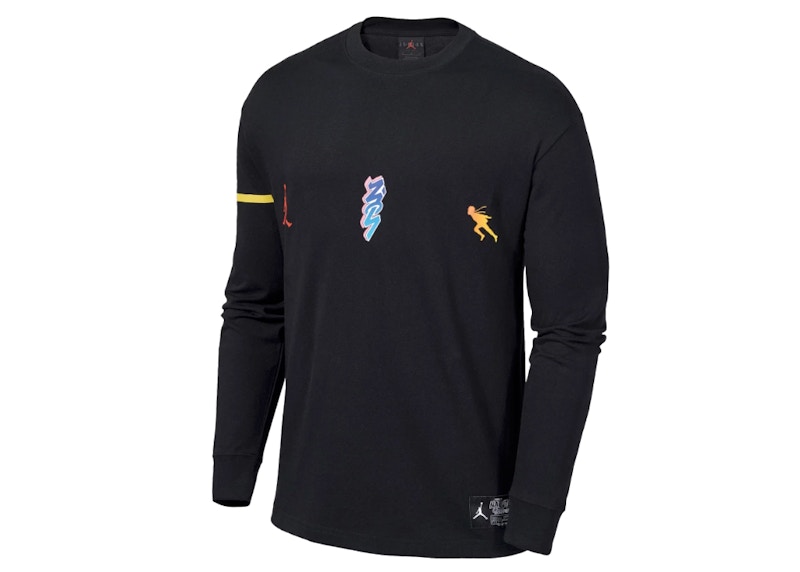Pre-owned Jordan Men's X Zion X Naruto Long Sleeve T-shirt (asia Sizing) In Black