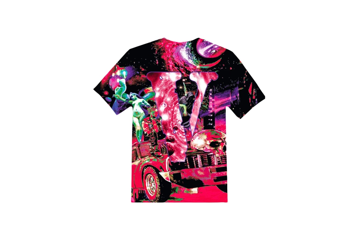 Pre-owned Juice Wrld Galaxy All Over T-shirt Black/multi