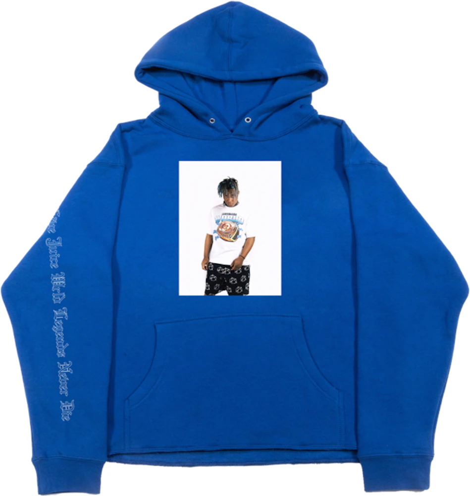 juice wrld blue supreme hoodie