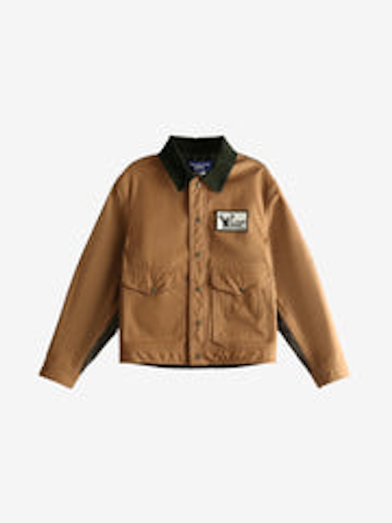 Giacca da lavoro Junya Watanabe con bottoni sul davanti beige verde marino