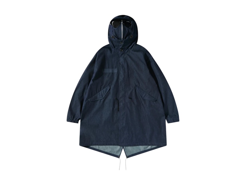 Pre-owned Junya Watanabe Men's X C.p. Company Cotton Canvas Parka In Jacket Indigo