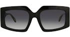 Just Cavalli Square-Frame Acetate Sunglasses Black Black Smoke (SJC020K-54-0700)
