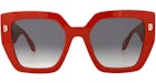 Just Cavalli Square-Frame Acetate Sunglasses Red Red Smoke (SJC021K-53-02GH)