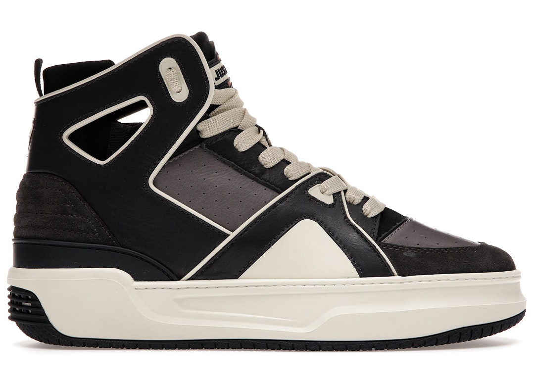 Pre-owned Just Don Basketball Courtside Hi Black In Black/cream