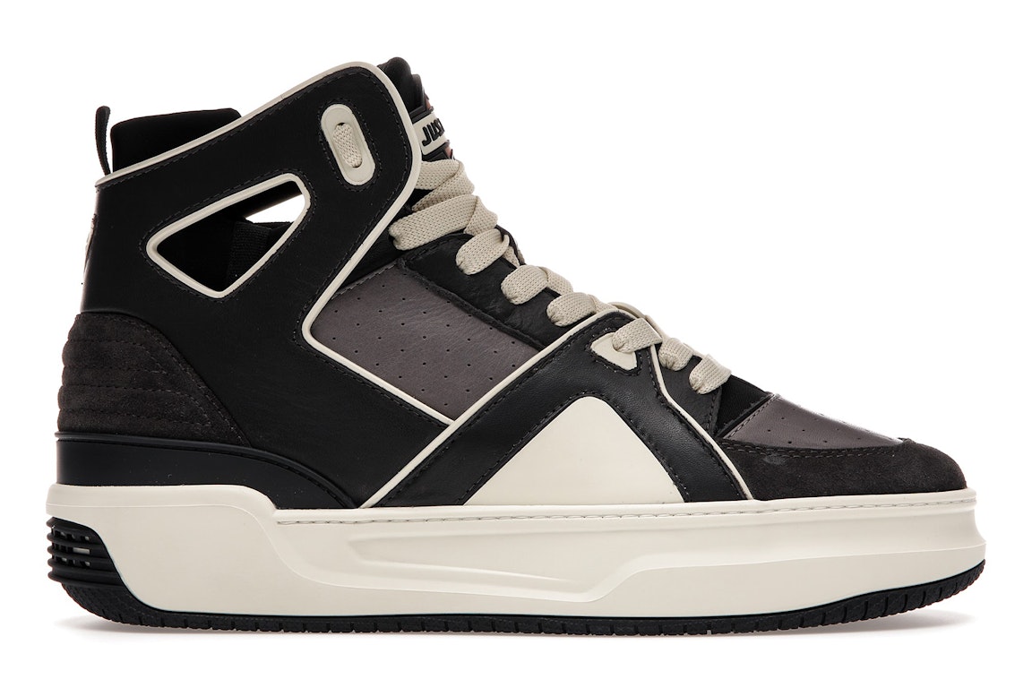 Pre-owned Just Don Basketball Courtside Hi Black In Black/cream