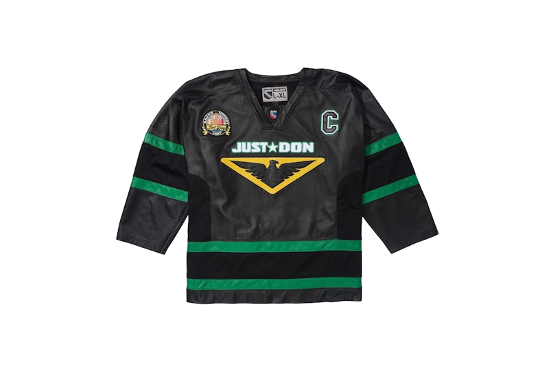 Just Don x BauerX Premium Leather Hockey Jersey Black/Green Men's