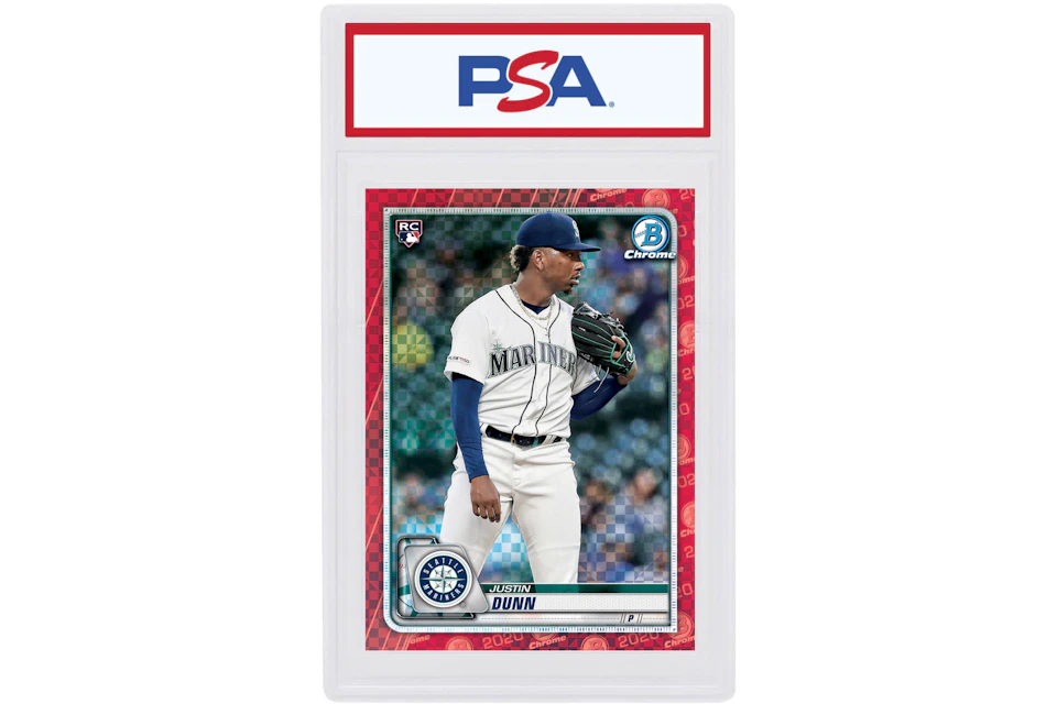 Justin Dunn 2020 Bowman Chrome X Rookie Red X-Fractor 1/1 #20