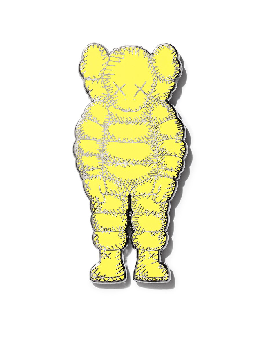 KAWS Brooklyn Museum WHAT PARTY Pin Yellow - JP