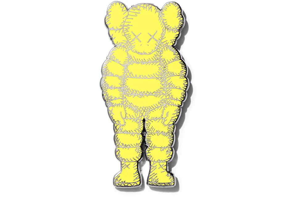 KAWS Brooklyn Museum WHAT PARTY Pin Yellow