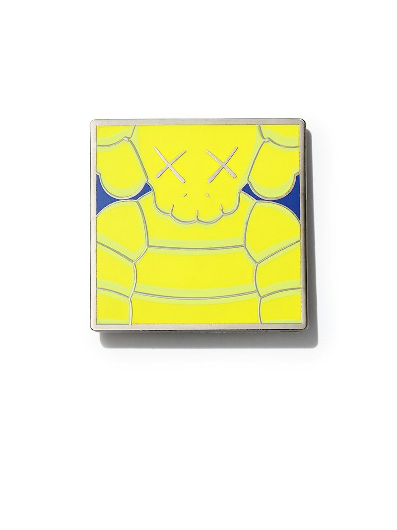 KAWS Brooklyn Museum WHAT PARTY Square Pin Yellow - SS21